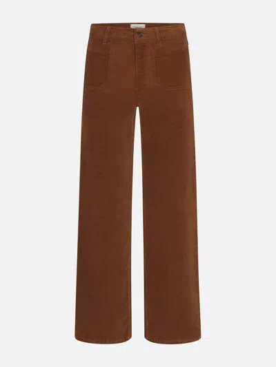 Frame Le Slim Palazzo Modernist Pocket Jeans In Brown