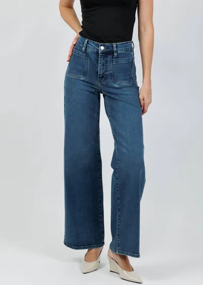 Frame Le Slim Palazzo Modernist Pocket Jeans In Esteem In Blue