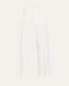 Frame Le Slim Palazzo Modernist Pocket Jeans In White/light Chambray