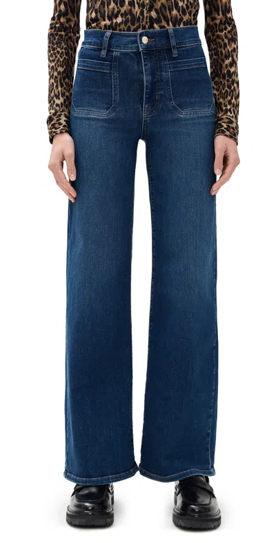 Frame Le Slim Palazzo Modernist Pocket Jeans In Iberia