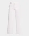 Frame Le Pixie Slim Palazzo Patch Pocket High Waist Wide Leg Jeans In White