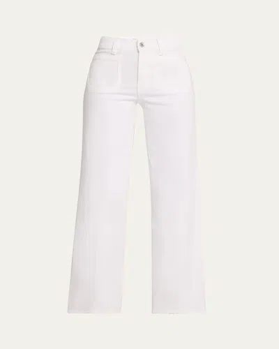 Frame Le Slim Palazzo Modernist Pocket Jeans In White