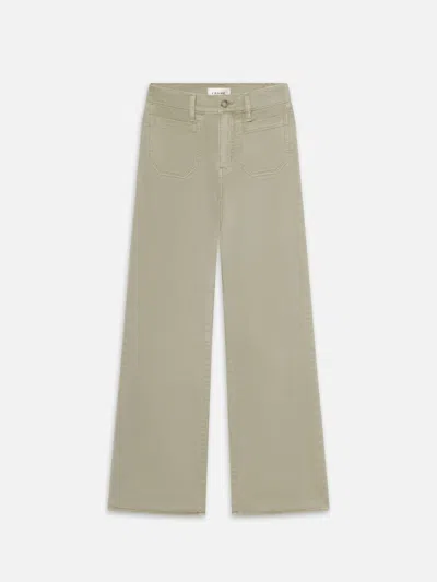 Frame Le Slim Palazzo Modernist Pocket Pant In Thyme In Gray