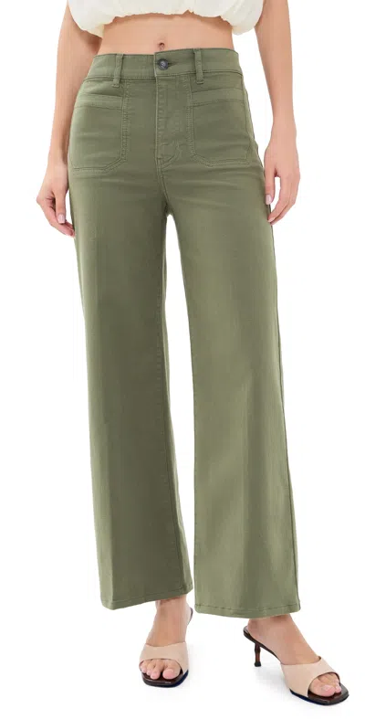 Frame Le Slim Palazzo Modernist Pocket Pants Grasshopper