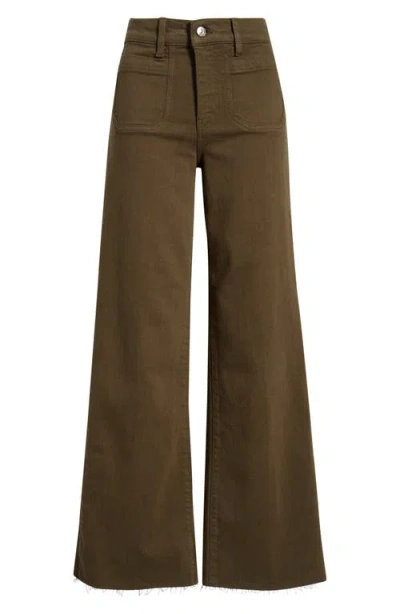 Frame Le Slim Palazzo Modernist Pocket Wide Leg Jeans In Nude