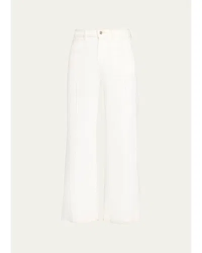 Frame Le Slim Palazzo Wide-leg Jeans In White