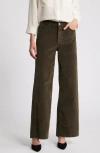 Frame Le Slim Palazzo Wide Leg Jeans In Rich Military