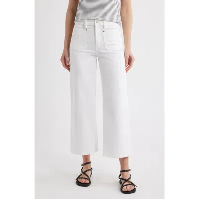 Frame Le Slim Palazzo Patch Pocket High Waist Ankle Wide Leg Jeans In Brown