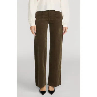 Frame Le Slim Palazzo Patch Pocket High Waist Wide Leg Corduroy Jeans In Brown