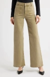 Frame Le Slim Palazzo Patch Pocket High Waist Wide Leg Jeans In Brown