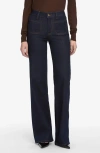 Frame Le Slim Palazzo Patch Pocket High Waist Wide Leg Jeans In Blue