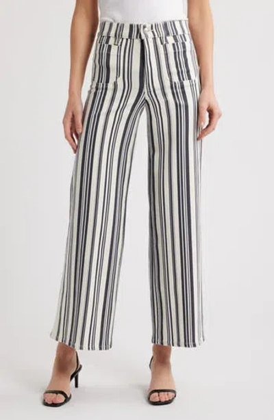 Frame Le Slim Palazzo Patch Pocket High Waist Wide Leg Jeans In Blue