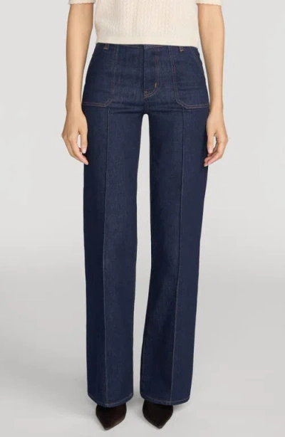 Frame Le Slim Palazzo Pintuck Jeans In Blue