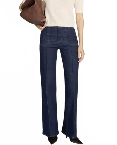 Frame Le Slim Palazzo Pintuck Pocket Jeans In Rinse In Blue