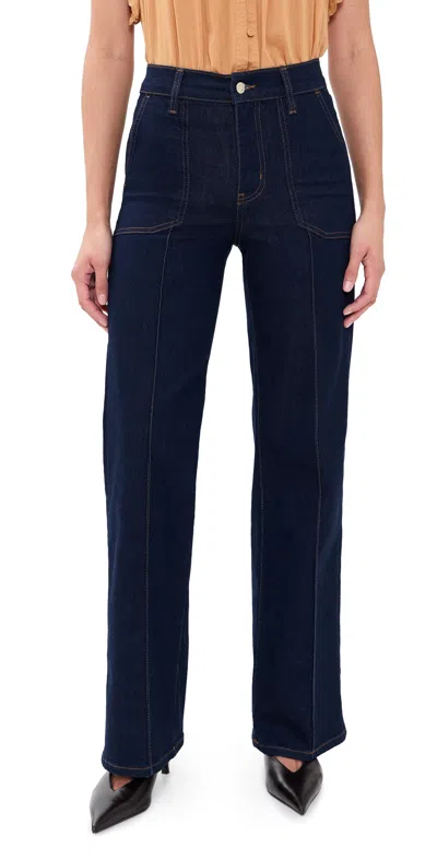 Frame Le Slim Palazzo Pintuck Pocket Jeans Rinse