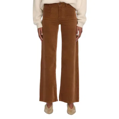 Frame Le Slim Palazzo Pocket Corduroy Jeans In Maple Brown