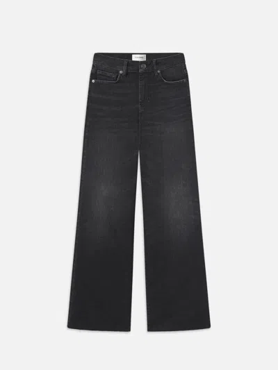 Frame Le Slim Palazzo Raw Fray Jeans In Green