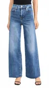 Frame Le Slim Palazzo Raw Hem High Waist Wide Leg Jeans In Multi