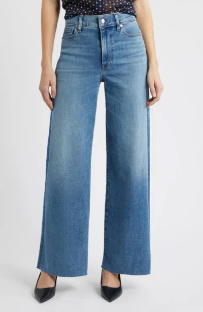 Frame Le Slim Palazzo Raw Hem High Waist Wide Leg Jeans In Blue