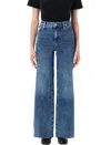 Frame Blue Le Slim Palazzo Raw Hem Jeans In Blue