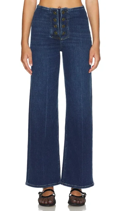 Frame Le Slim Palazzo Sailor Pant In Mid Denim