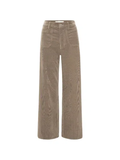 Frame Le Slim Palazzo Straight Trousers In Neutrals