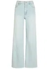 Frame Le Slim Palazzo High-rise Wide-leg Jeans In Blue