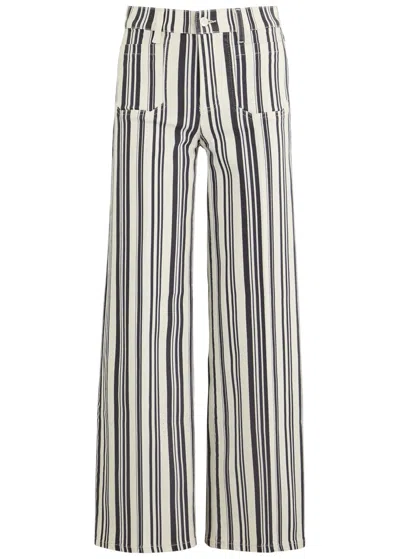 Frame Le Slim Palazzo Striped Straight-leg Jeans