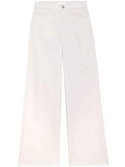 Frame Le Slim Palazzo Trousers In White
