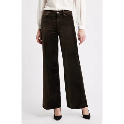 Frame Le Slim Palazzo Velveteen Pants In Brown