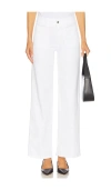 Frame Womens White Le Pixie Slim Palazzo Wide-leg High-rise Stretch Denim-blend Jeans In White
