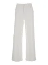 Frame Le Slim Palazzo White Jeans With Belt Loops And Wide Leg In Denim Woman In White