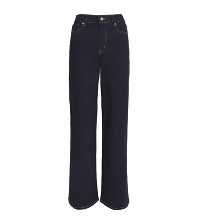 Frame Le Slim Palazzo Wide Leg Jeans In Black