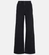 Frame Le Slim Palazzo Wide Leg Jeans In Black