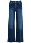 Frame Le Slim Palazzo Wide-leg Jeans In Dark Blue