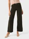 Frame Le Slim Palazzo Wide Leg Jeans In Rich Military In Brown