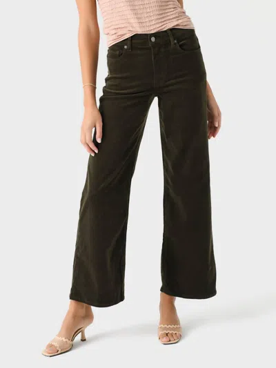 Frame Le Slim Palazzo Wide Leg Jeans In Rich Military In Brown