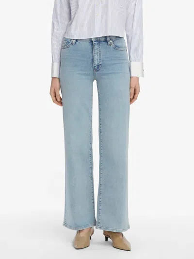 Frame Le Slim Palazzo Wide Leg Jeans In Tribute In Blue