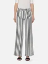 Frame Le Slim Palazzo Wide-leg Pants In Navy Stripe In White