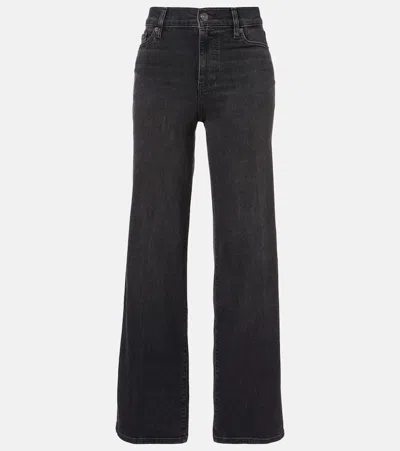 Frame Le Slim Palazzo Wide-leg Jeans In Black