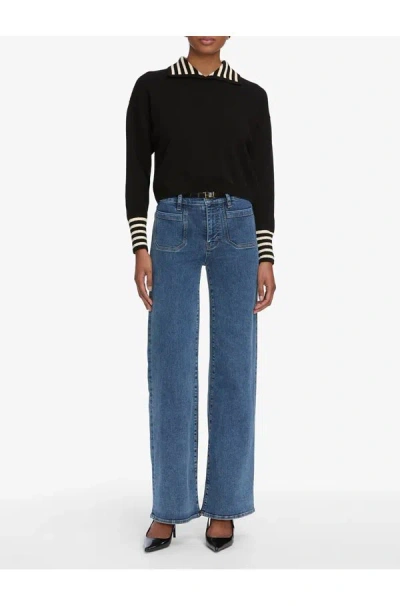 Frame Le Slim Palazzo With Modernist Pocket In Esteem In Blue