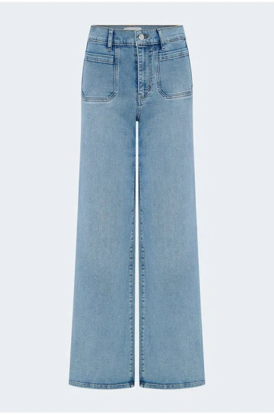 Frame Le Slim Palazzo With Modernist Pockets In Diverge In Blue