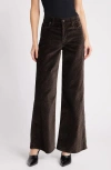 Frame Womens Espresso Cropped Flare Velvet Trousers In Panthera