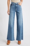 Frame Le Slim Raw Hem Palazzo Jeans In Blue