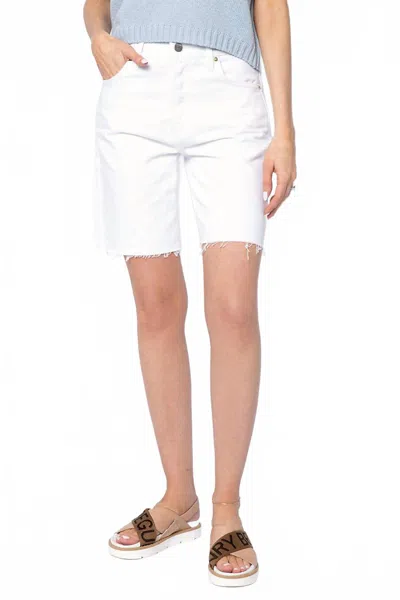 Frame Le Slouch Bermuda Shorts In Rumpled Blanc In White