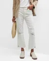 Frame Le Super High Crop Mini Boot Jeans In Au Natural In White