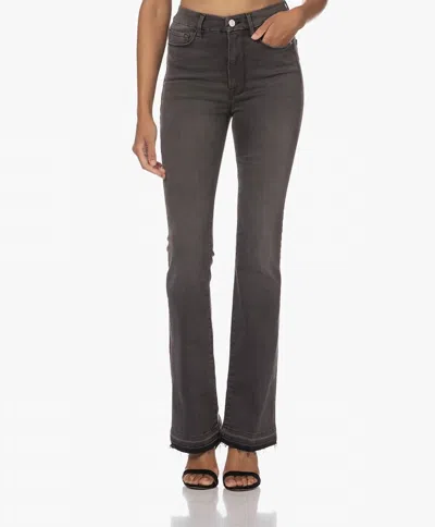 Frame Le Super High Mini Boot Jeans In Tundra In Gray