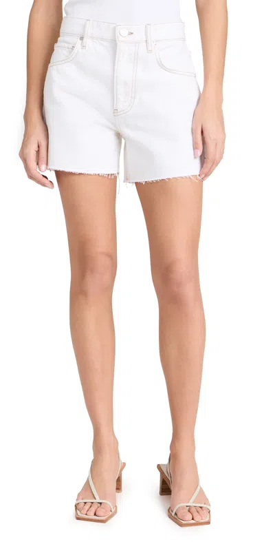 Frame Le Super High Raw Fray Shorts Au Natural Clean In Off White
