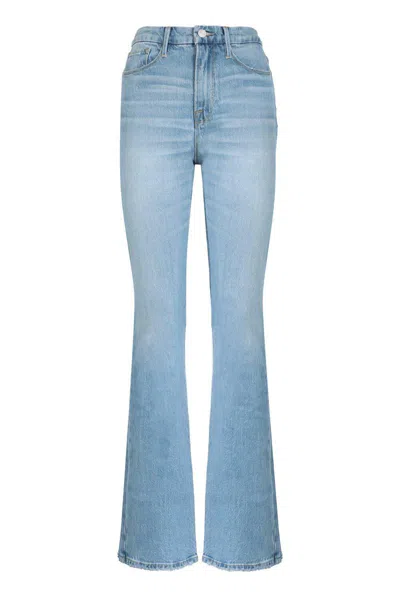 Frame Le Super High-rise Flared Jeans In Blue