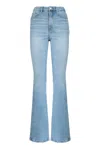 Frame High-rise Flared Jeans With Belt Loops In Navy